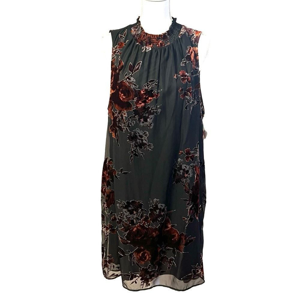 DR2 Womens Black Floral Velvet Burnout Cocktail Dress Sz XXL Evening Whimsigoth